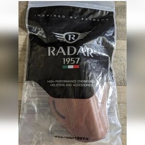 Radar 1957 Leather Cutaway Holster 1911 Gov’t Model 5"  Brown NEW Sealed Italy